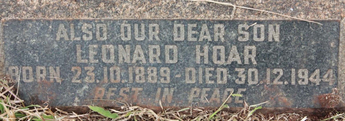 HOAR Leonard 1889-1944