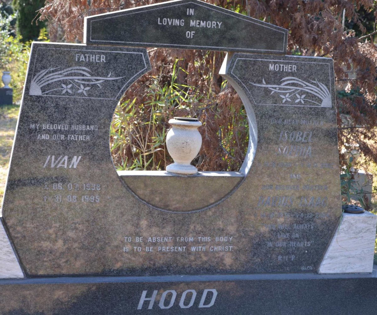 HOOD Ivan 1938-1995 &amp; Isobel Sophia ?-? :: HOOD Marius Isaac 1976-2004