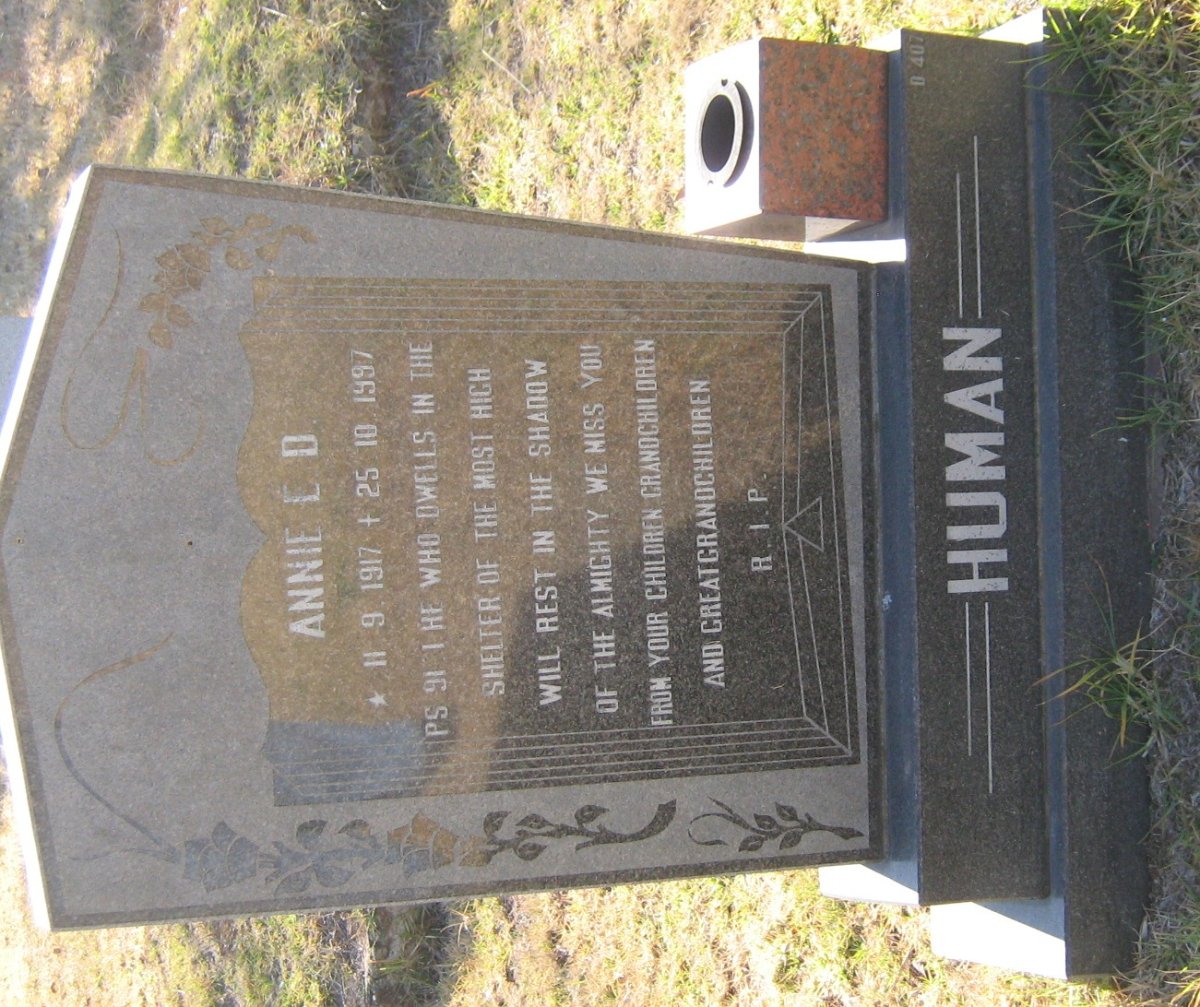 HUMAN Annie E.D. 1917-1997