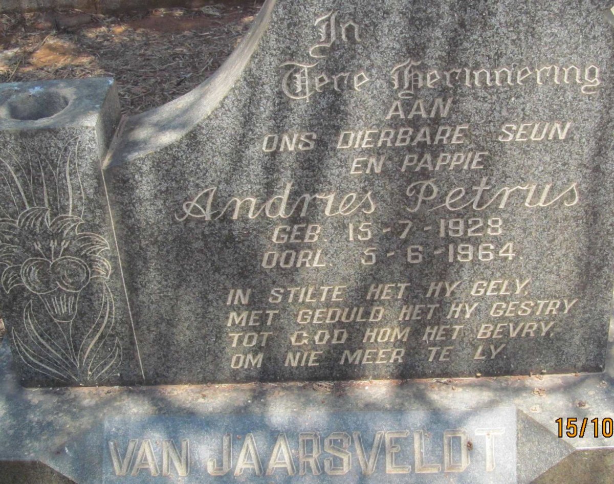 JAARSVELD Andries Petrus, van 1928-1964