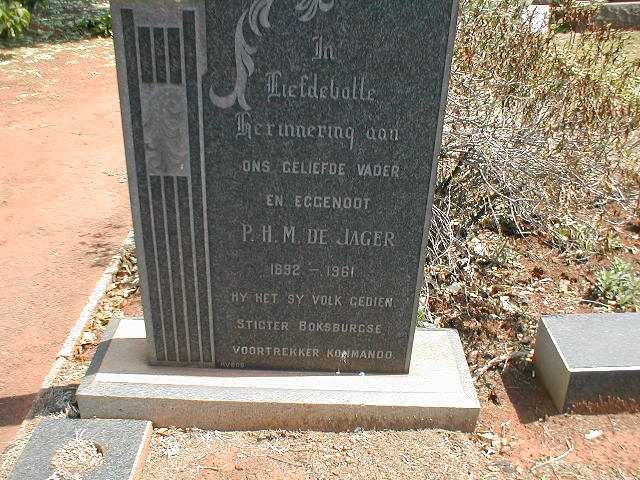 JAGER P.H.M., de 1892-1961