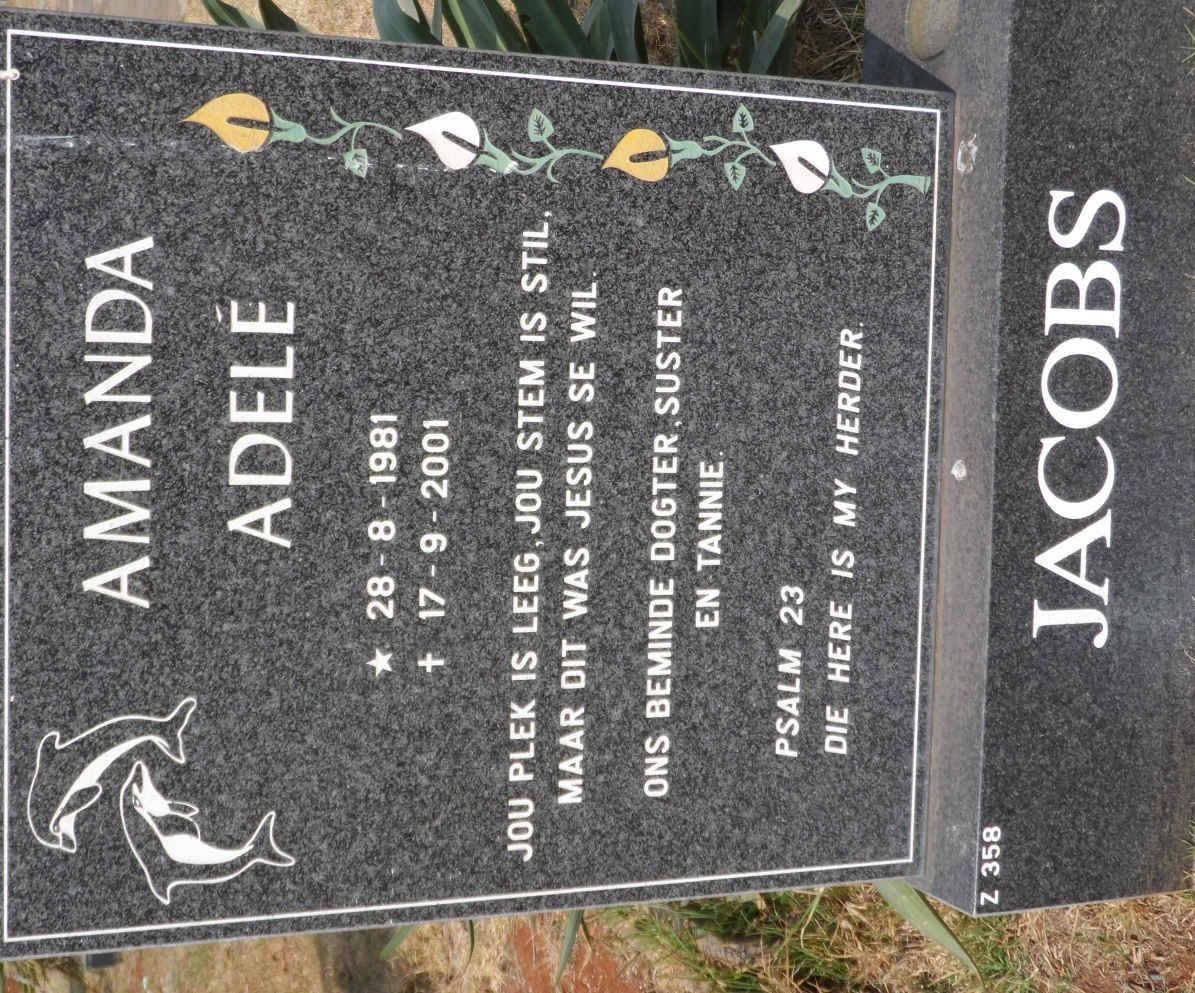 JACOBS Amanda Adelé 1981-2001