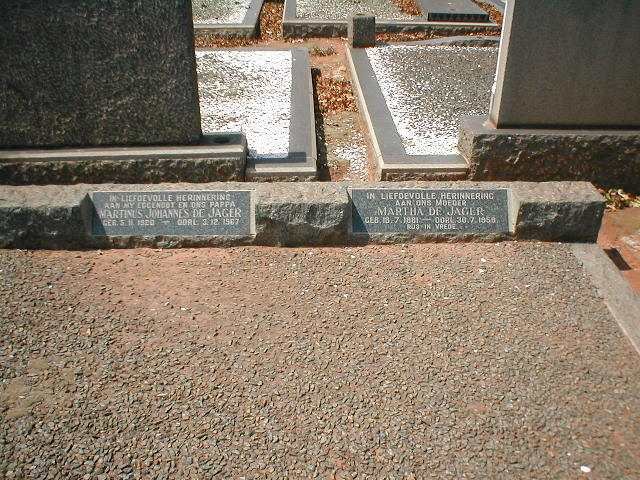 JAGER Martinus Johannes, de 1920-1967 &amp; Martha 1881-1958