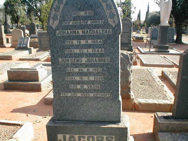 JACOBS Jurgens Johannes 1883-1958 &amp; Johanna Magdalena 1884-1944