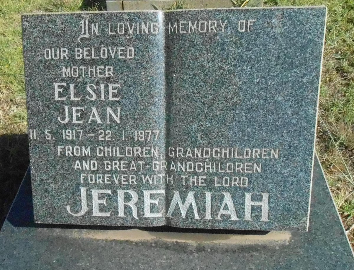 JEREMIAH Elsie Jean 1917-1977