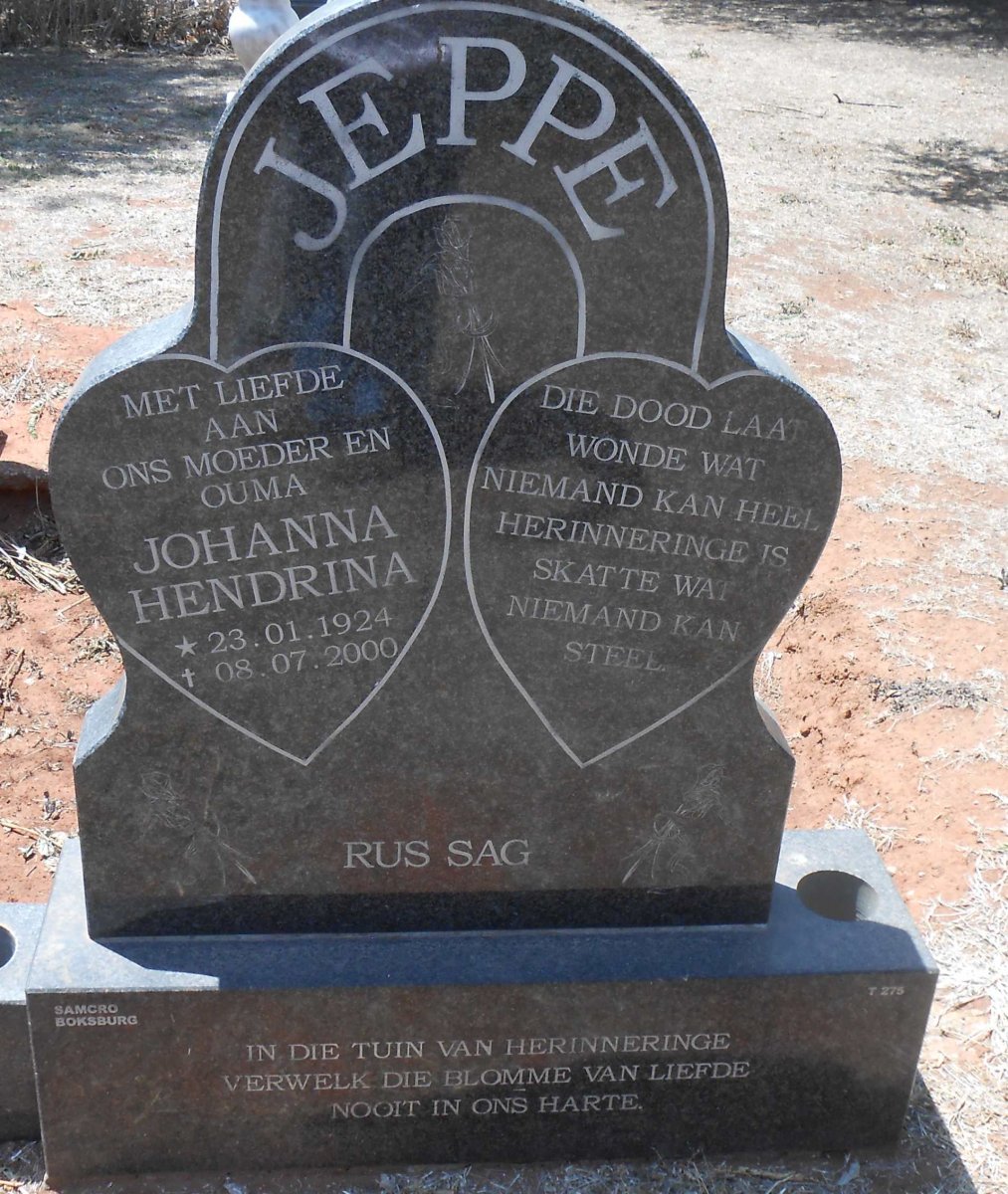 JEPPE Johanna Hendrina 1924-2000