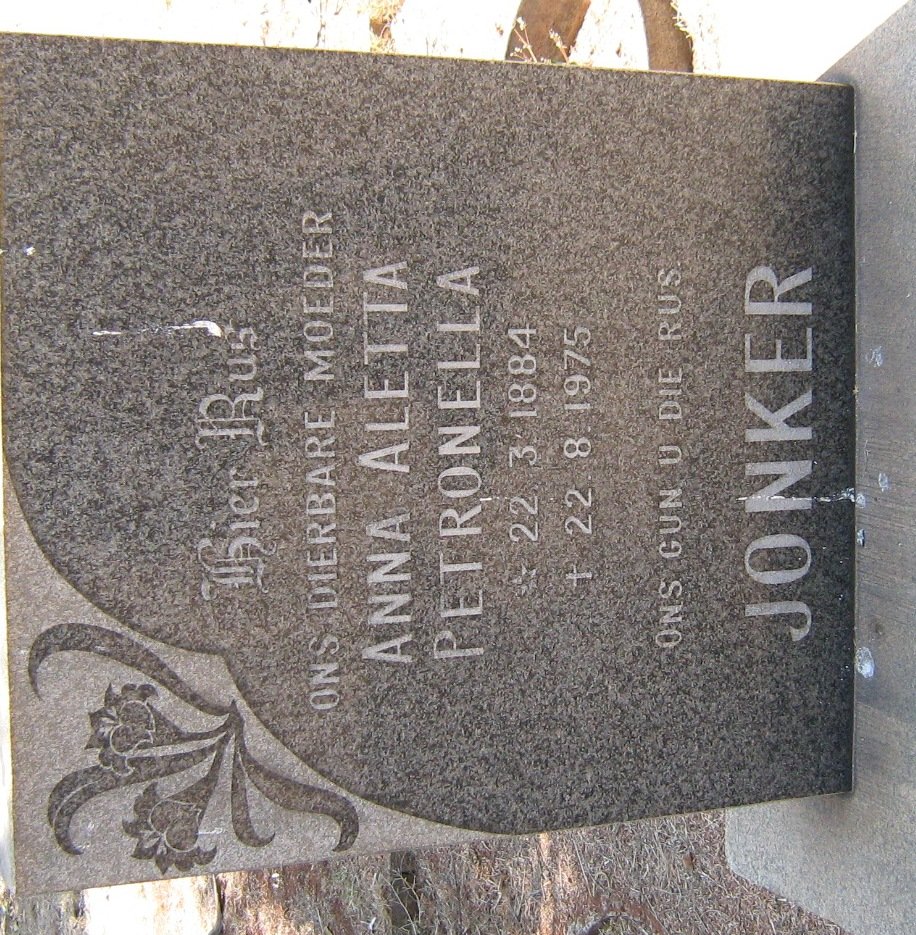 JONKER Anna Aletta Petronella 1884-1975