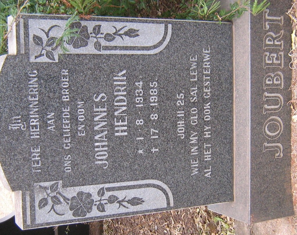 JOUBERT Johannes Hendrik 1934-1985