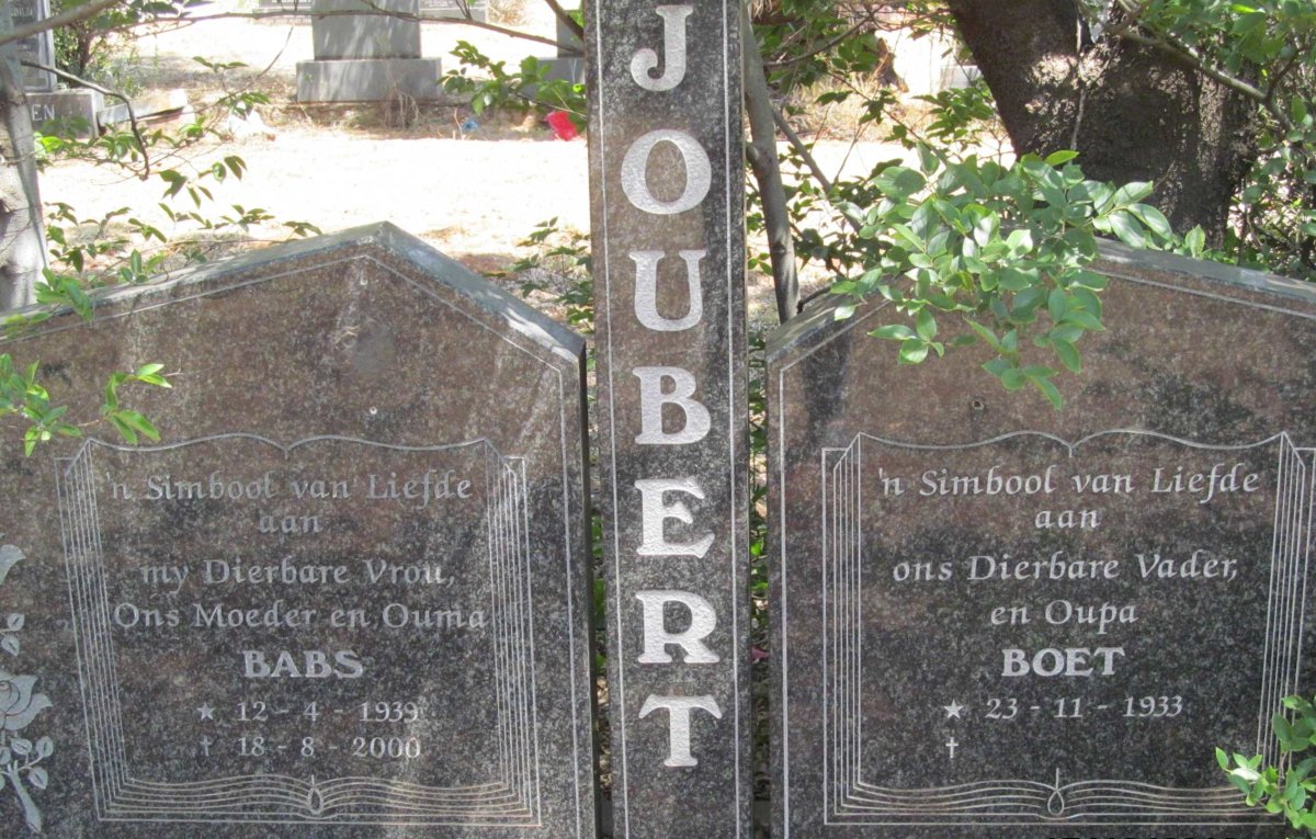 JOUBERT Boet 1933- &amp; Babs 1939-2000