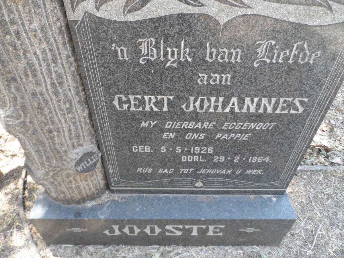 JOOSTE Gert Johannes 1926-1964