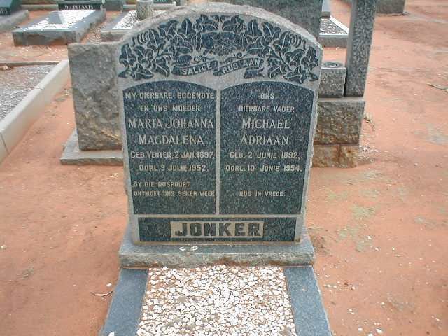 JONKER Michael Adriaan 1892-1954 &amp; Maria Johanna Magdalena VENTER 1897-1952