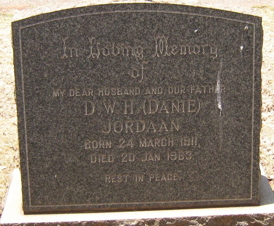 JORDAAN D.W.H. 1911-1963