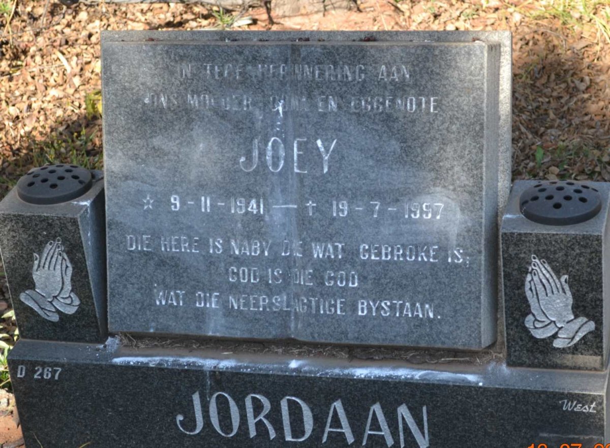JORDAAN Joey 1941-1997
