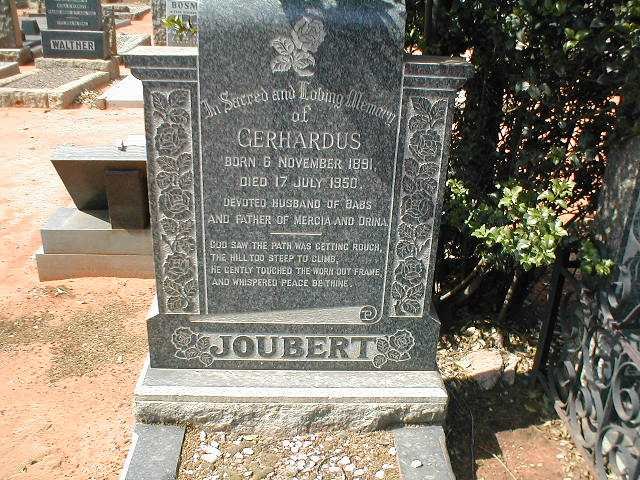 JOUBERT Gerhardus 1891-1950