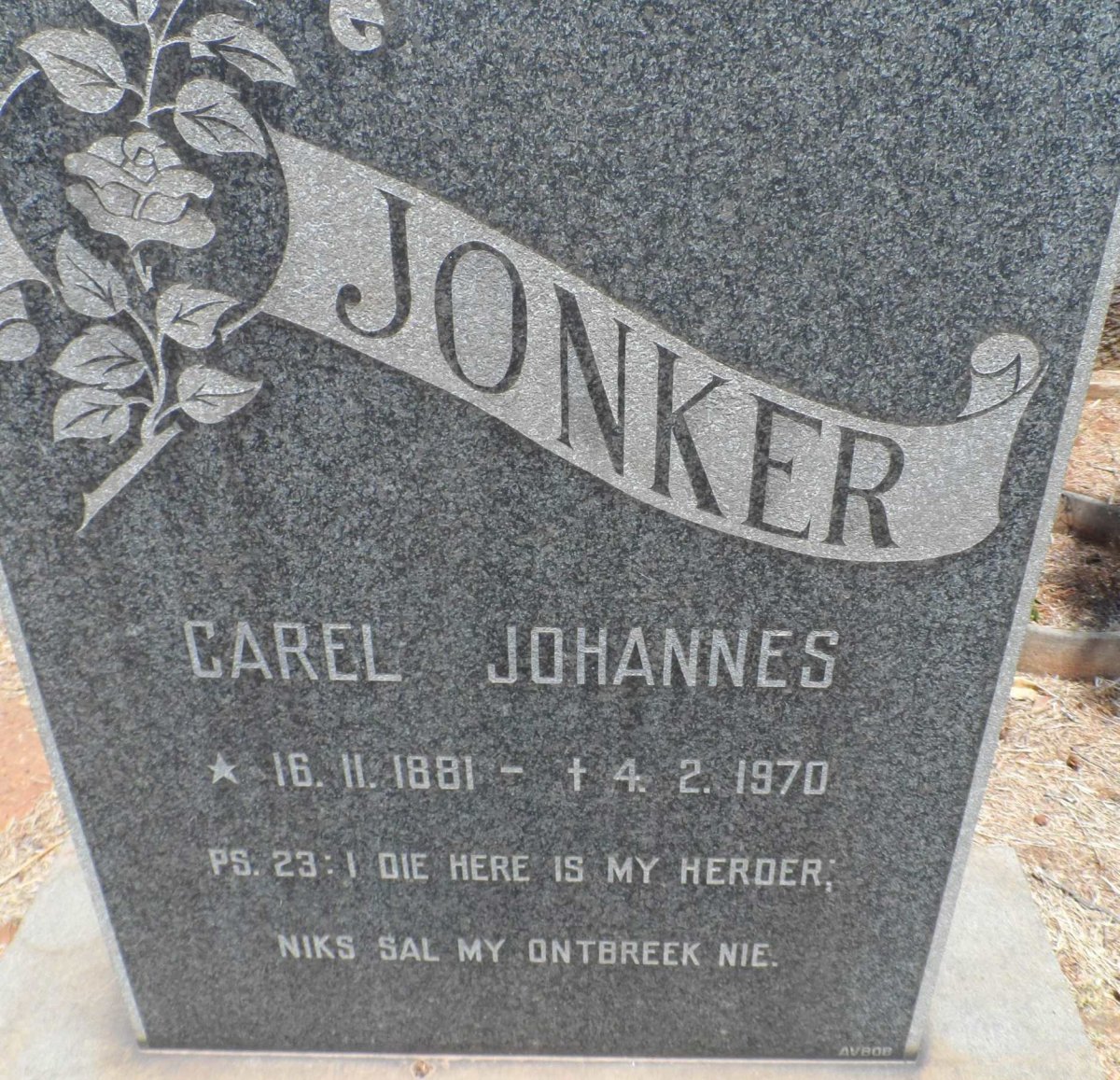 JONKER Carel Johannes 1881-1970