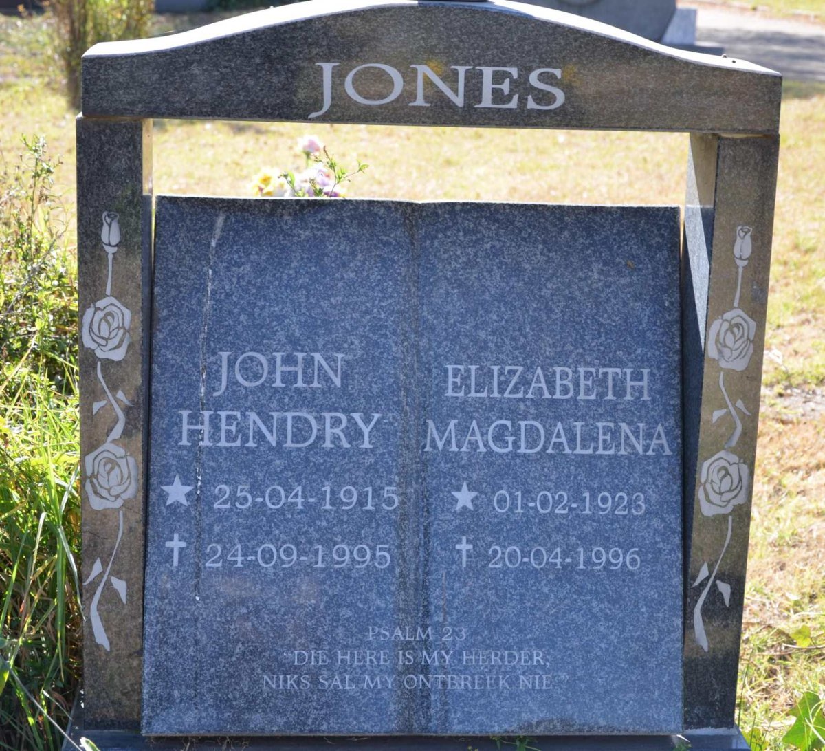 JONES John Hendry 1915-1995 &amp; Elizabeth Magdalena 1923-1996