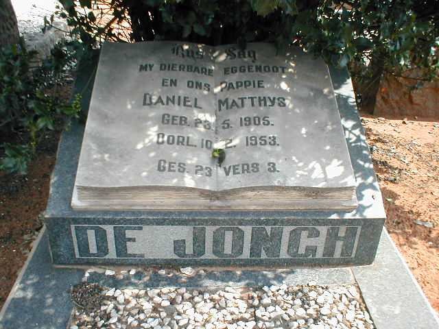 JONGH Daniel Matthys, de 1905-1953