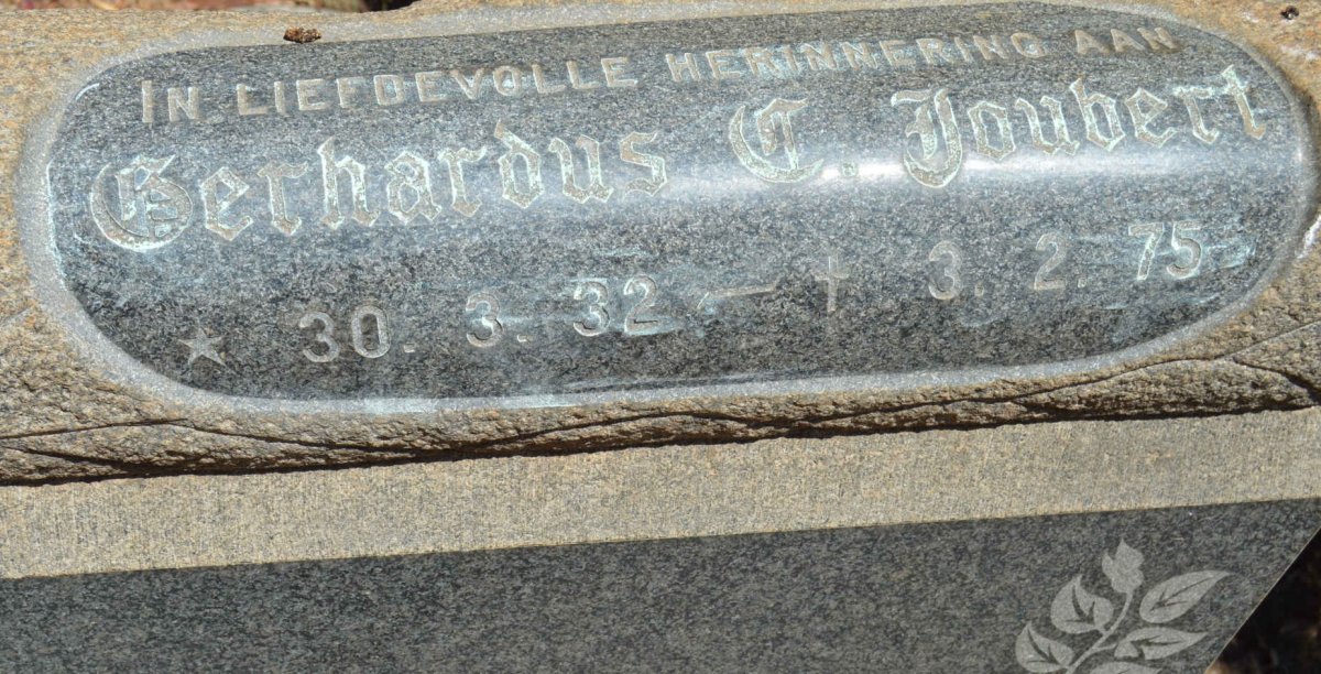 JOUBERT Gerhardus C. 1932-1975