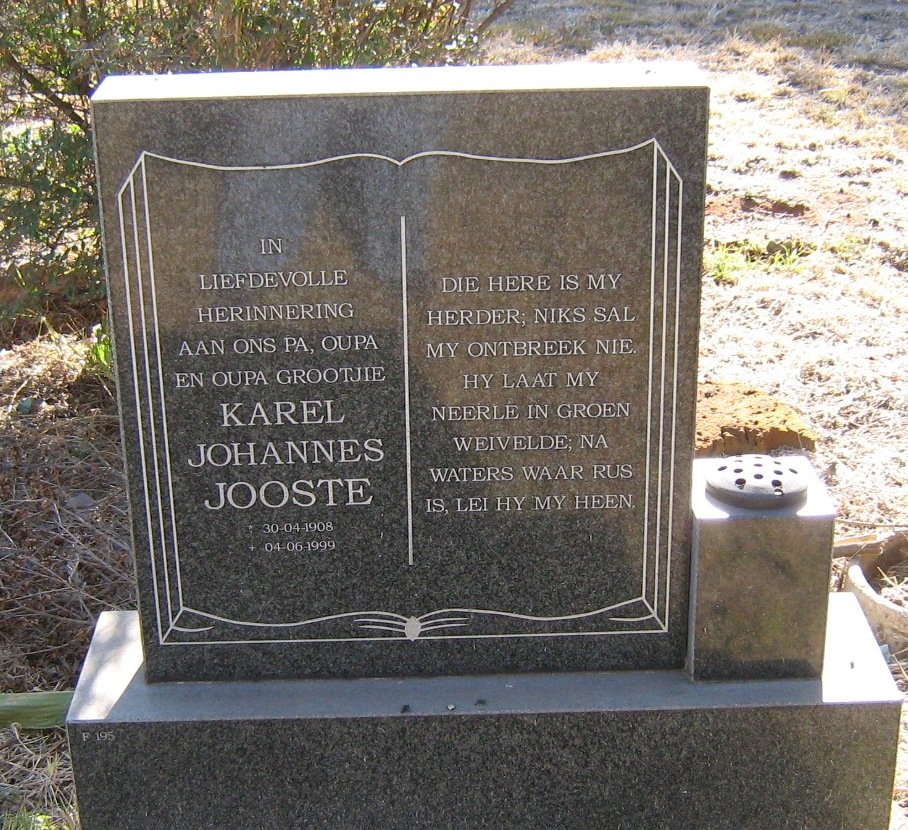 JOOSTE Karel Johannes 1908-1999