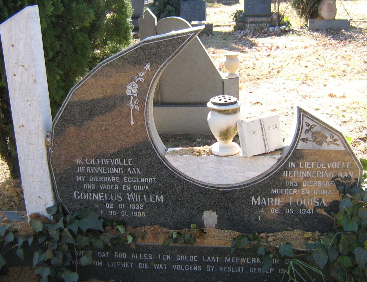 JOUBERT Cornelius Willem 1932-1996 &amp; Marie Louisa 1941-