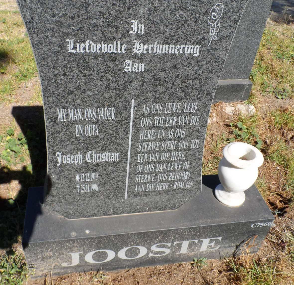 JOOSTE Joseph Christian 1919-1996