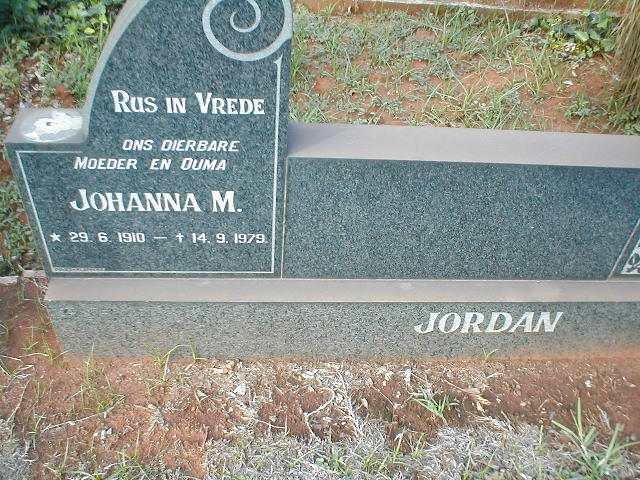 JORDAN Johanna M. 1910-1979