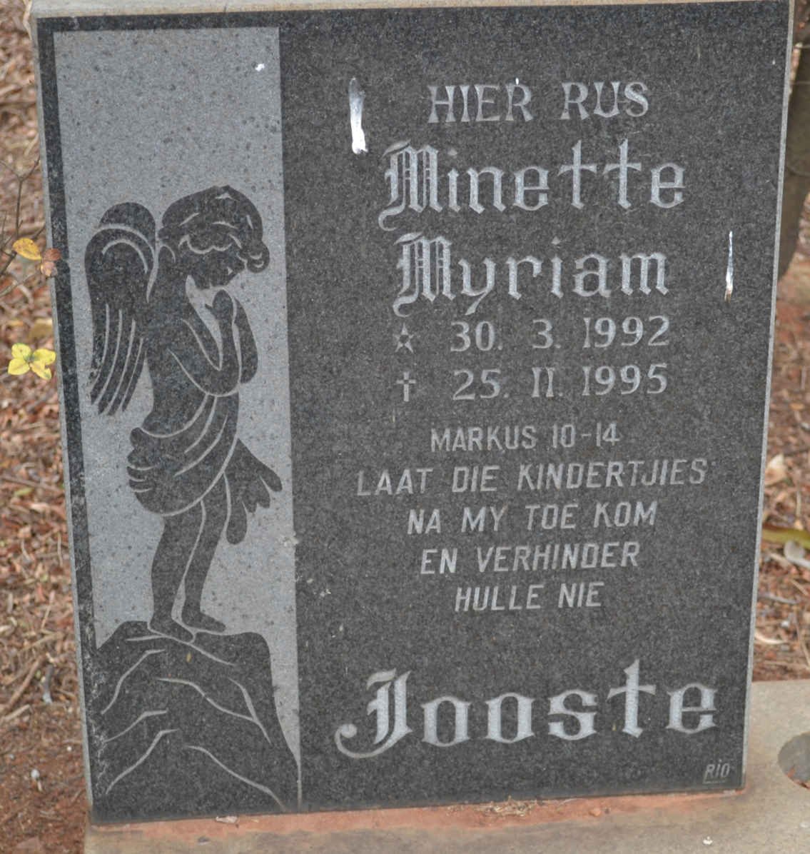 JOOSTE Minette Myriam 1992-1995