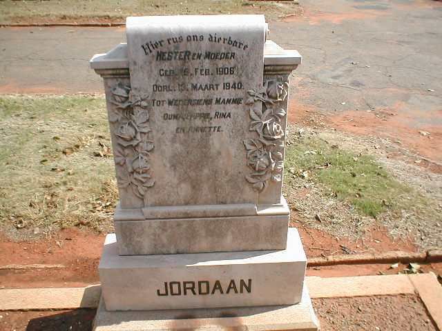 JORDAAN Hester 1906-1940