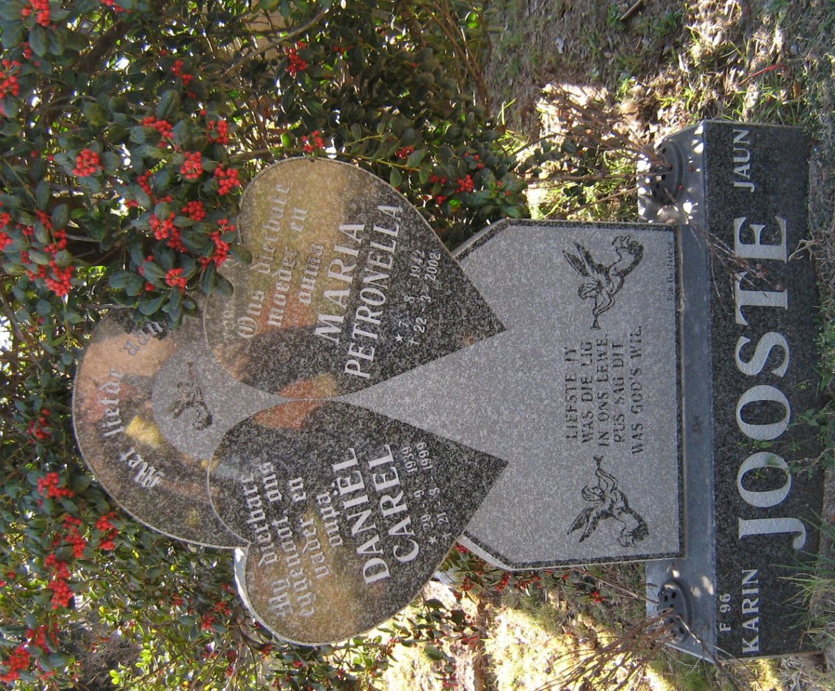 JOOSTE Daniël Carel 1939-1999 &amp; Maria Petronella 1942-2002