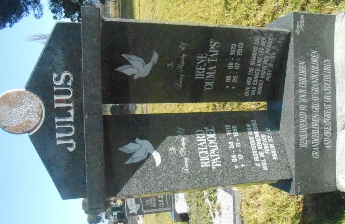 JULIUS Richard 1912-1966 &amp; Irene 1913-2013