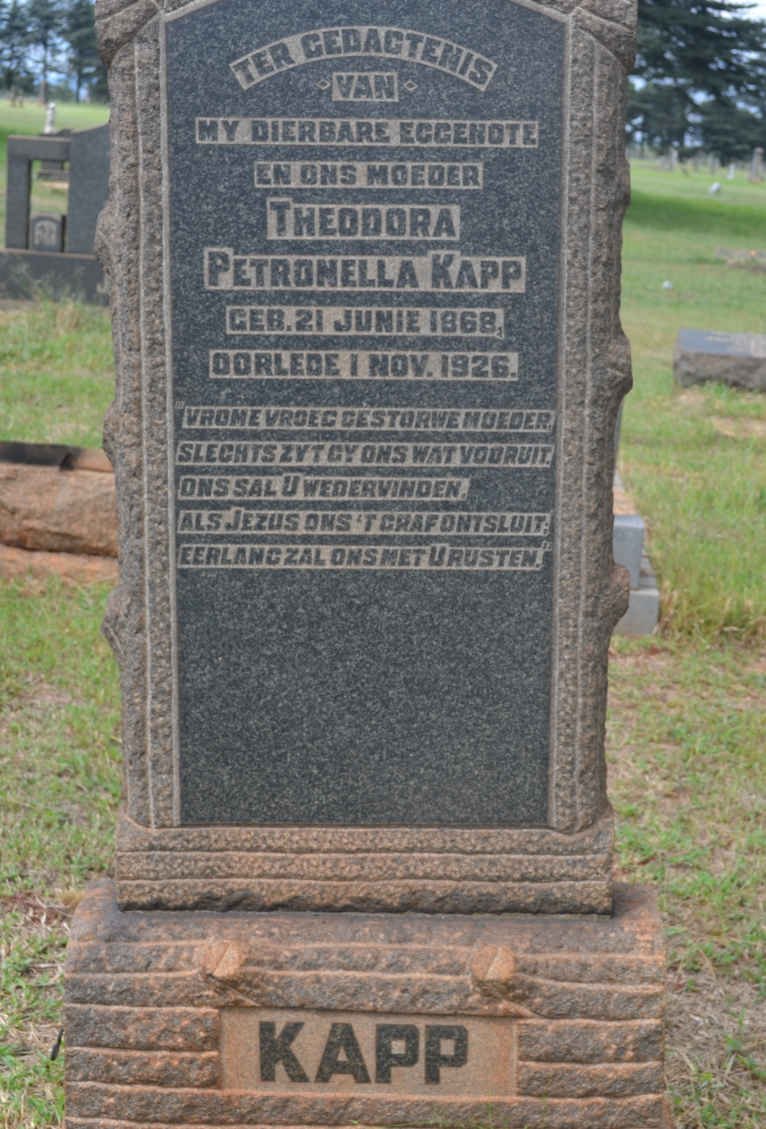 KAPP Theodora Petronella 1868-1926