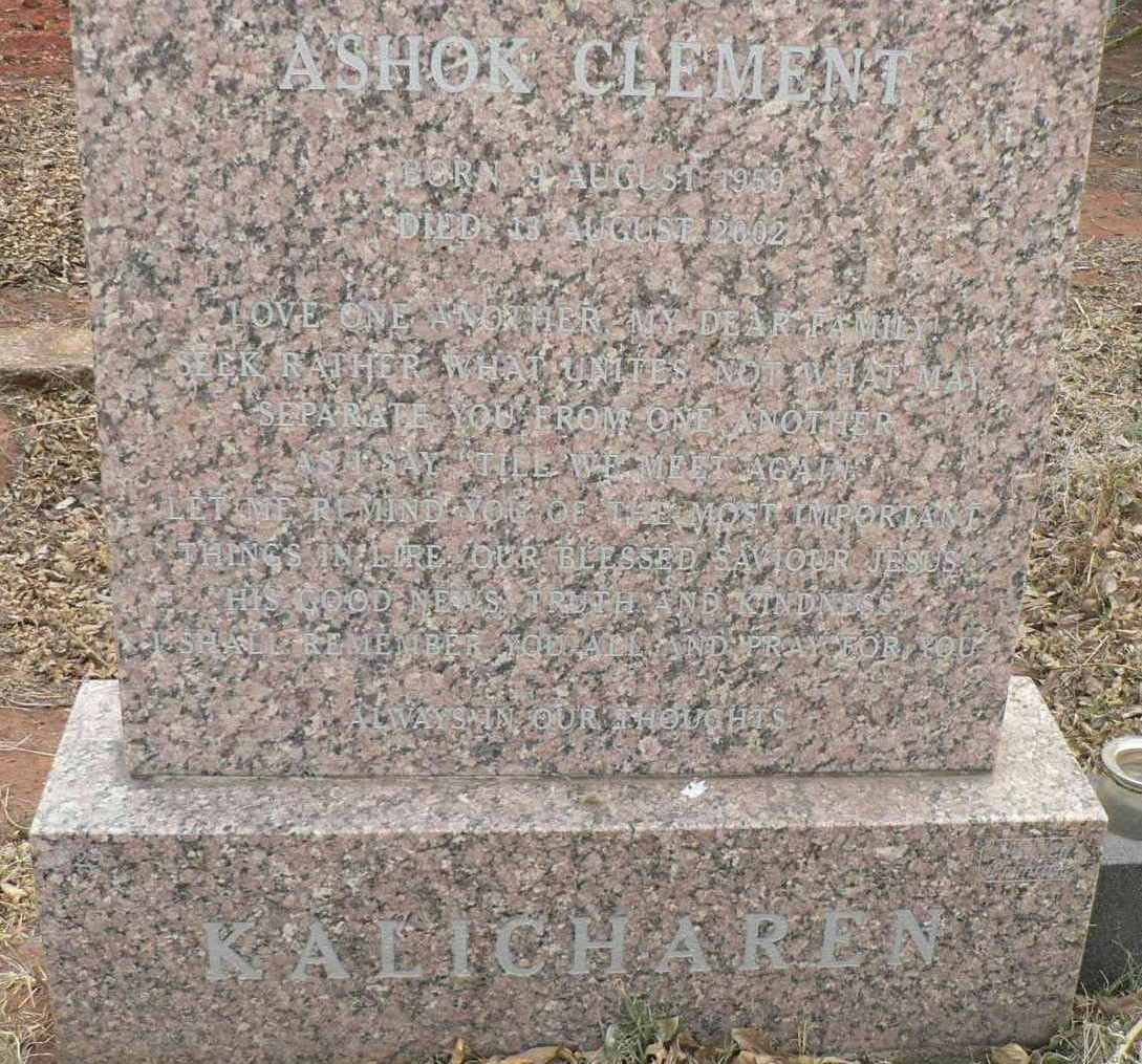 KALICHAREN Ashok Clement 1959-2002