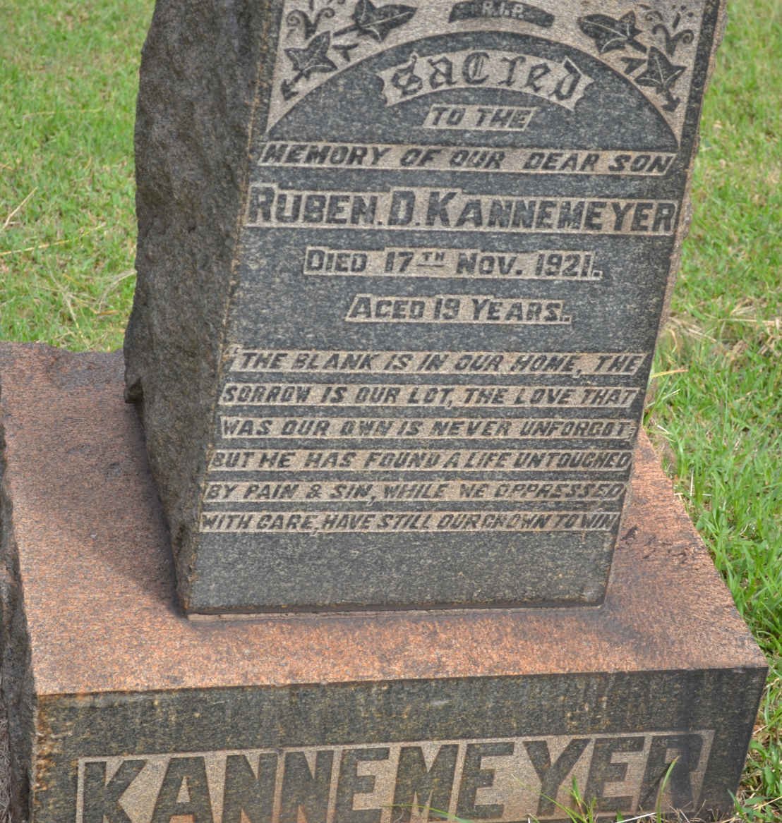 KANNEMEYER Ruben D. -1921