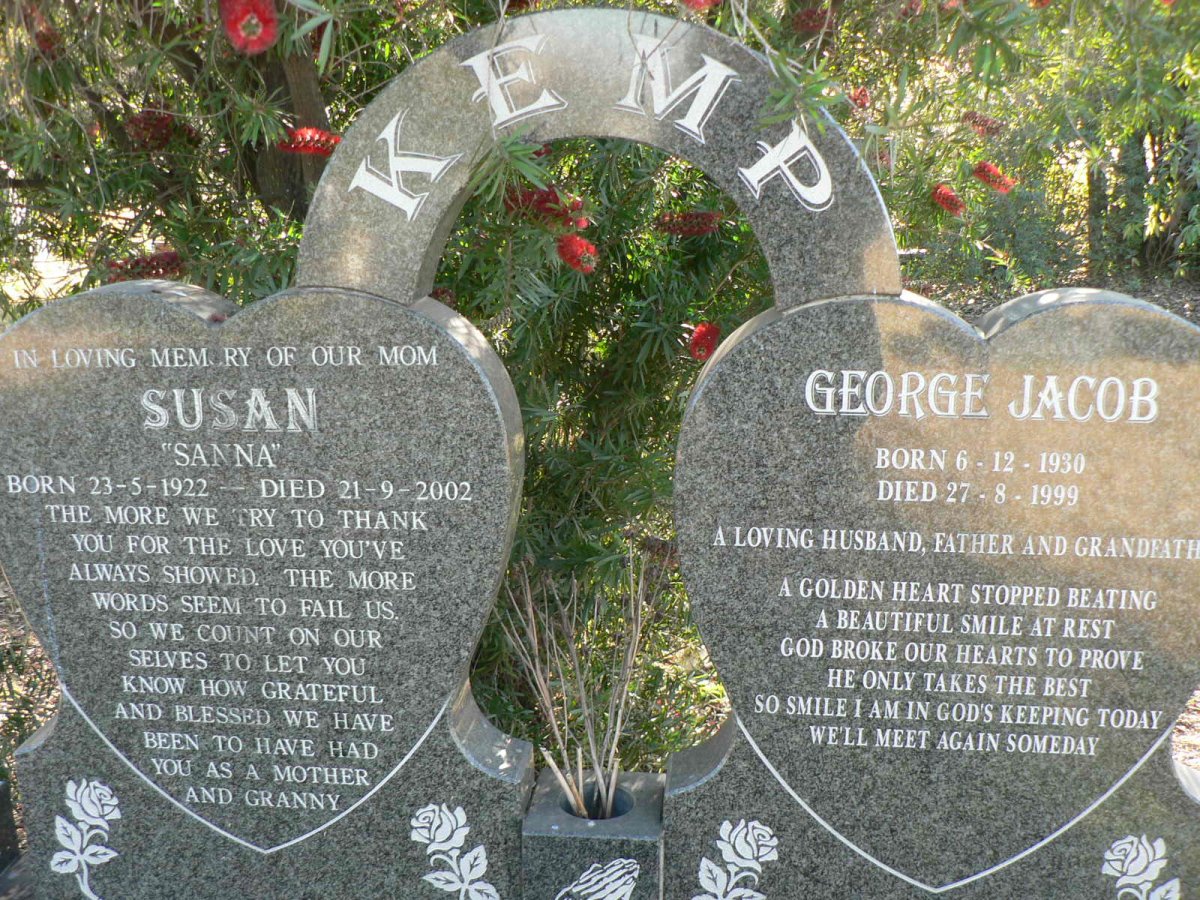 KEMP George Jacob 1930-1999 &amp; Susan 1922-2002