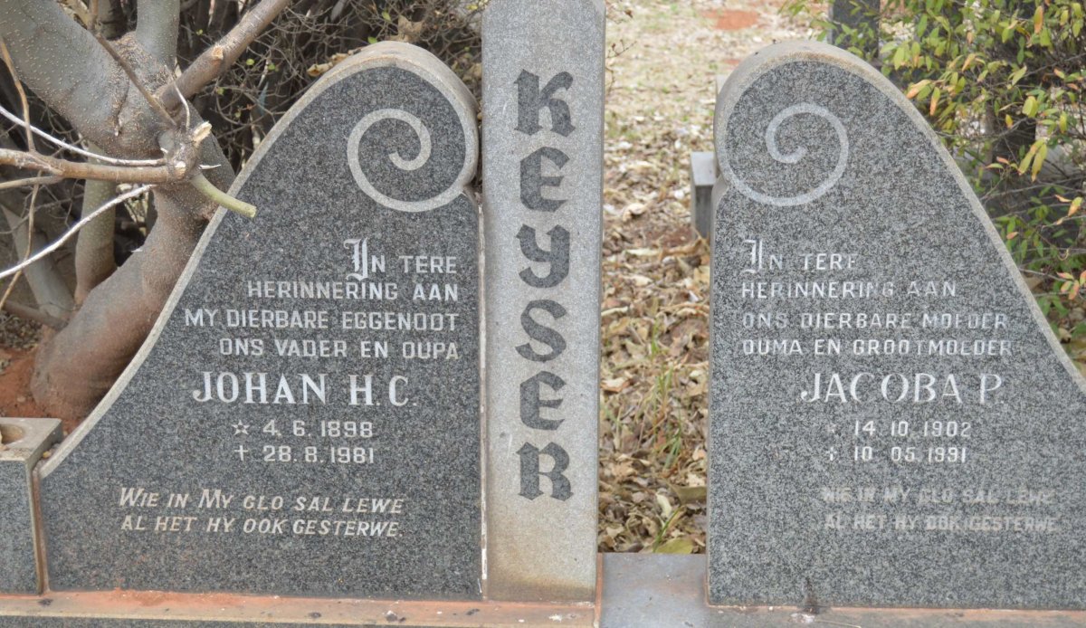 KEYSER Johan H.C. 1898-1981 &amp; Jacoba P. 1902-1991