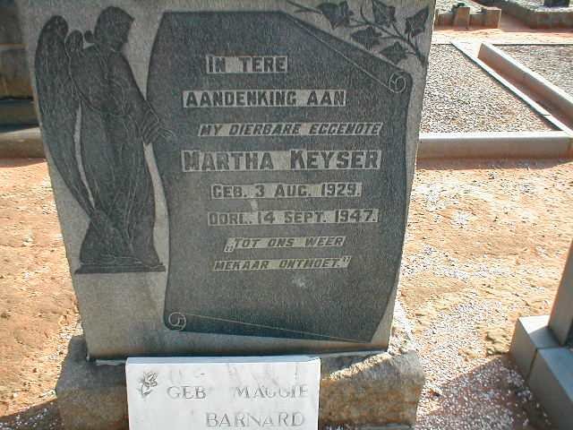 KEYSER Martha nee BARNARD 1929-1947