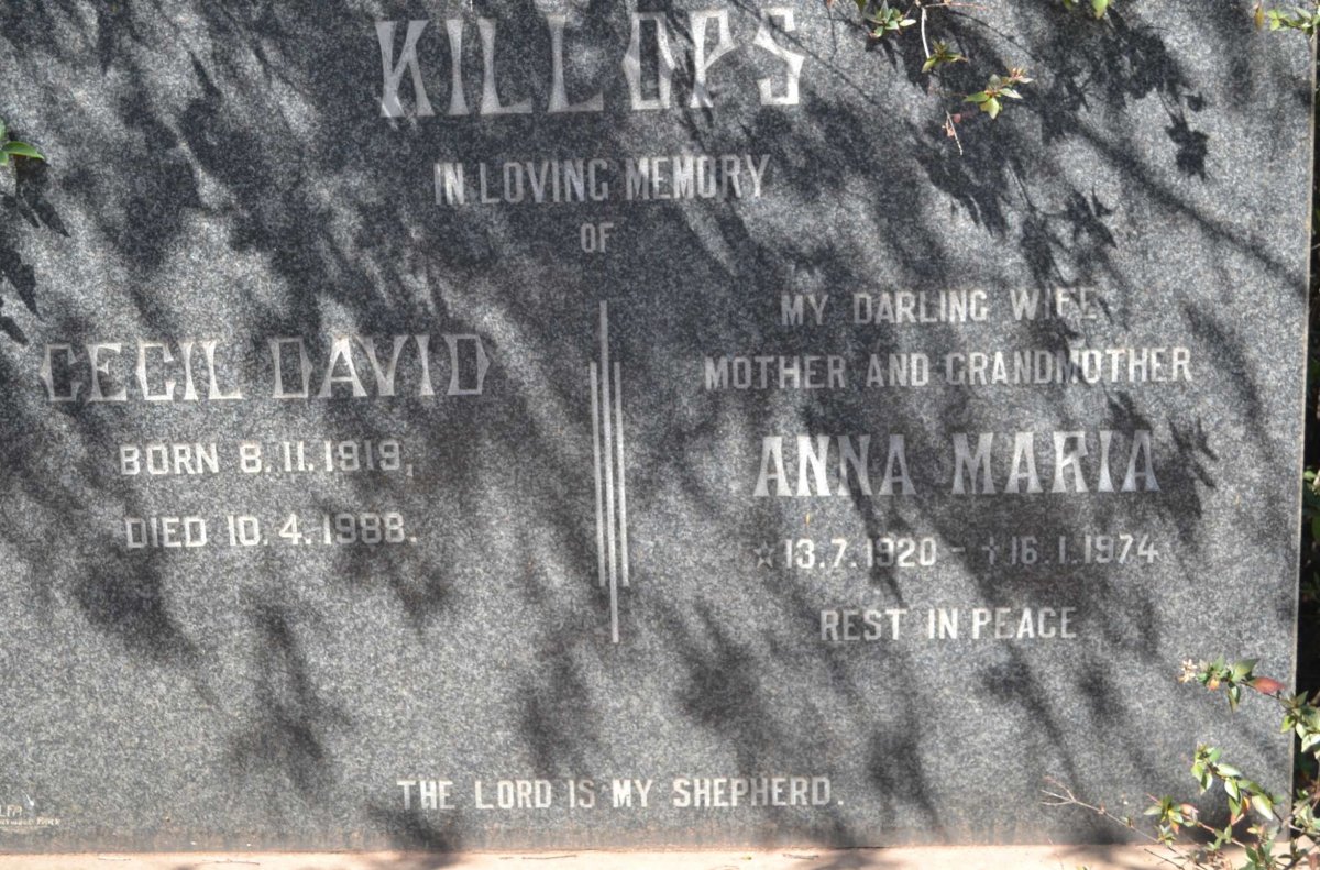 KILLOPS Cecil David 1919-1988 &amp; Anna Maria 1920-1974
