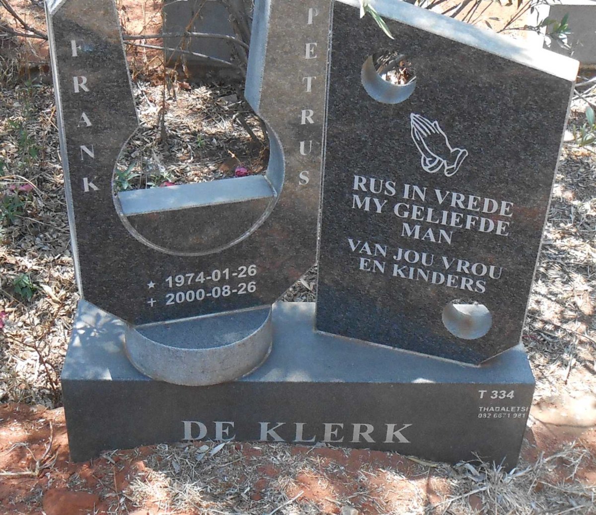KLERK Frank Petrus, de 1974-2000