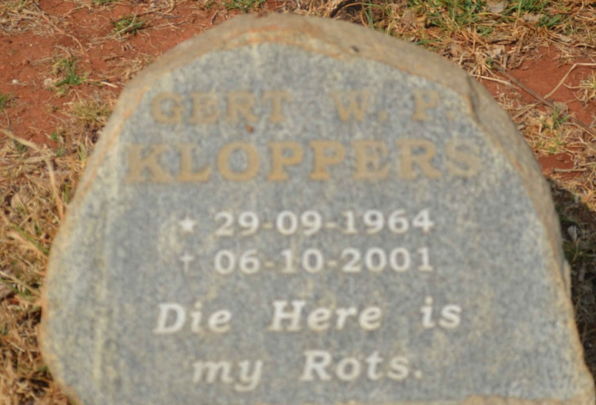 KLOPPERS Gert W.P. 1964-2001