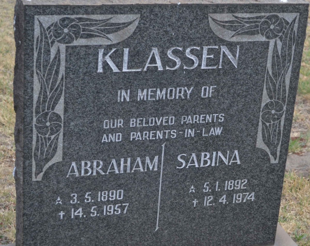 KLASSEN Abraham 1890-1957 &amp; Sabina 1892-1974