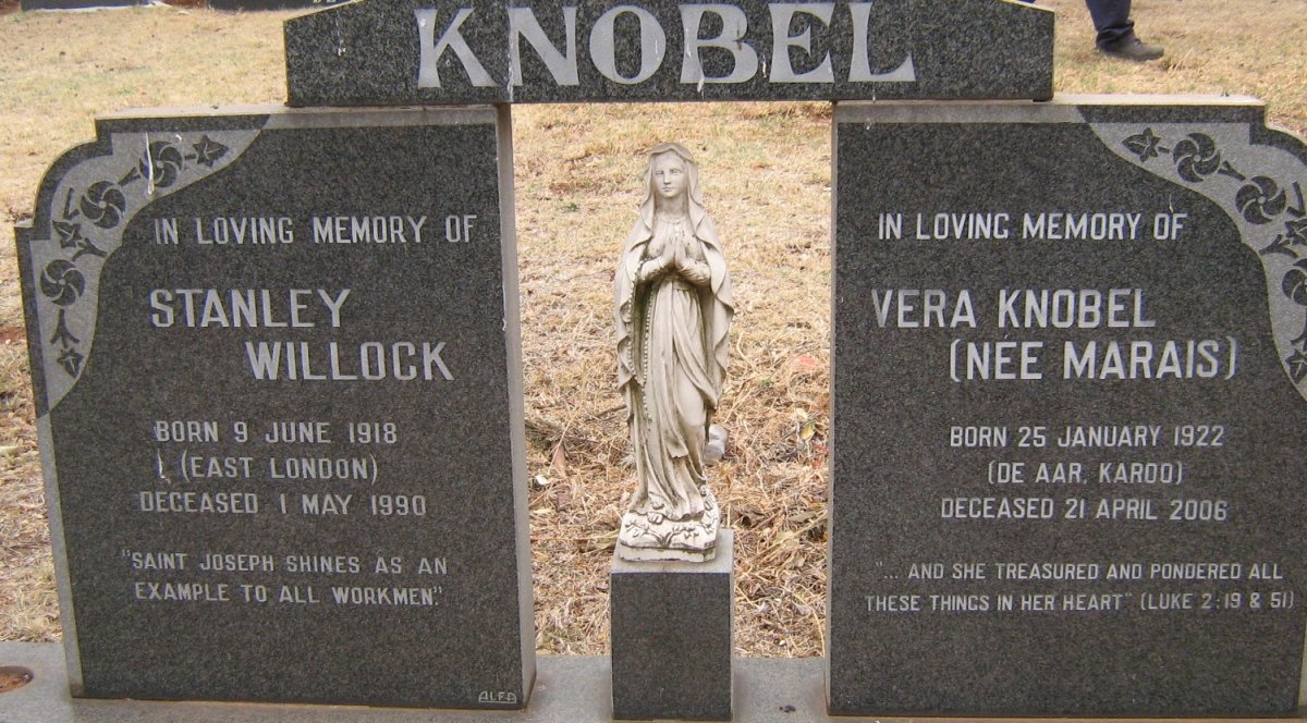 KNOBEL Stanley Willock 1918-1990 &amp; Vera MARAIS 1922-2006