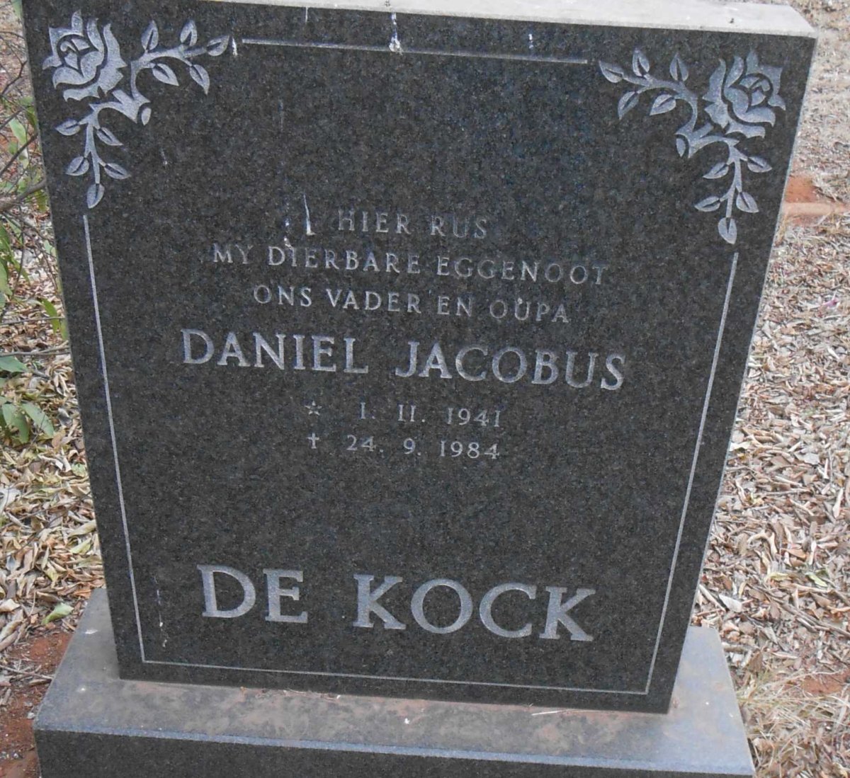 KOCK Daniel Jacobus, de 1941-1984