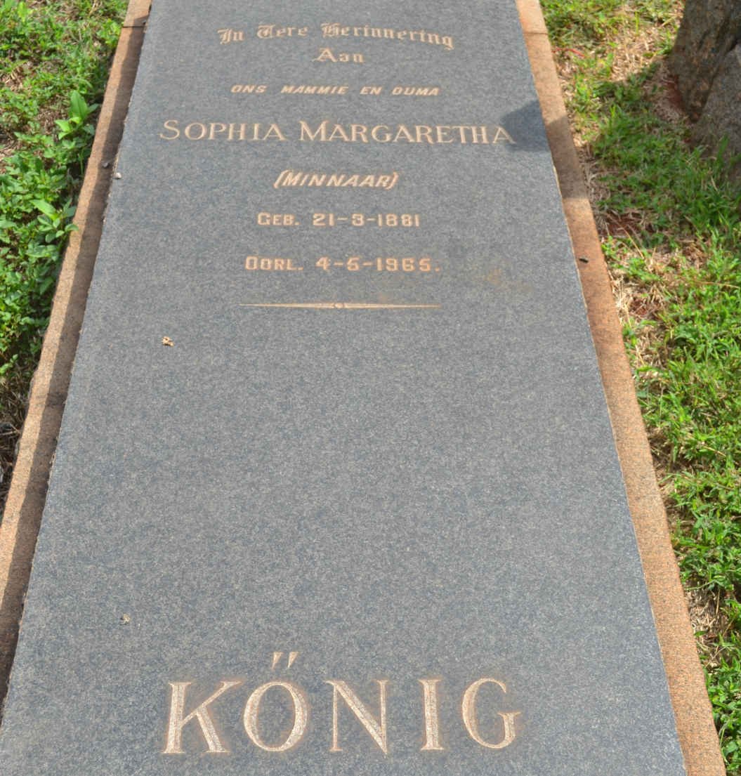 KÖNIG Sophia Margaretha nee MINNAAR 1881-1965