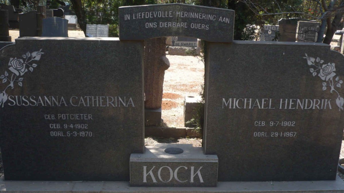 KOCK Michael Hendrik 1902-1967 &amp; Sussanna Catherina POTGIETER 1902-1970