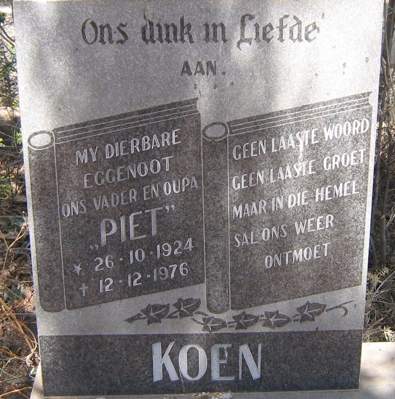 KOEN Piet 1924-1976
