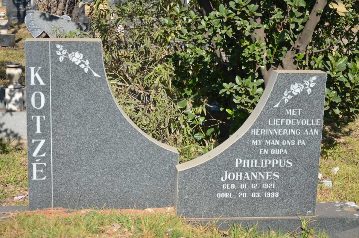 KOTZÉ Philippus Johannes 1921-1998