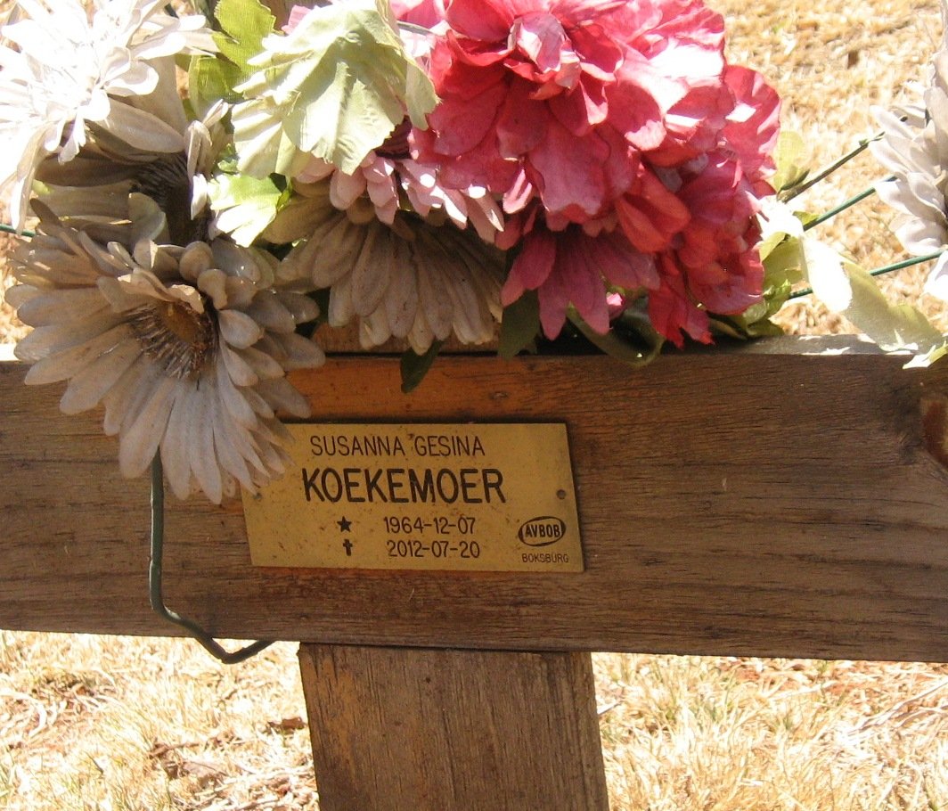 KOEKEMOER Susanna Gesina 1964-2012
