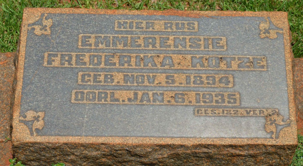 KOTZE Emmerensie Frederika 1894-1935