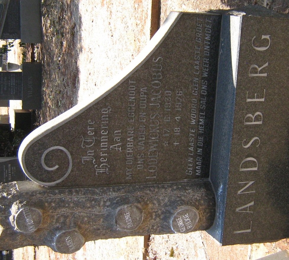 LANDSBERG Lodewickus Jacobus 1930-1976