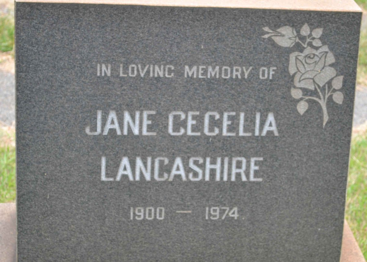 LANCASHIRE Jane Cecelia 1900-1974